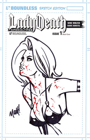 LADY DEATH: APOCALYPSE #1 Original Sketch - Bloody