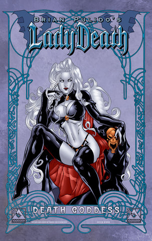 LADY DEATH: Death Goddess Art Nouveau by Ortiz Lithograph