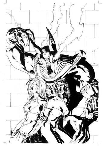 LOOKERS: Slaves of Anubis #1 cover - Original Inked Artwork