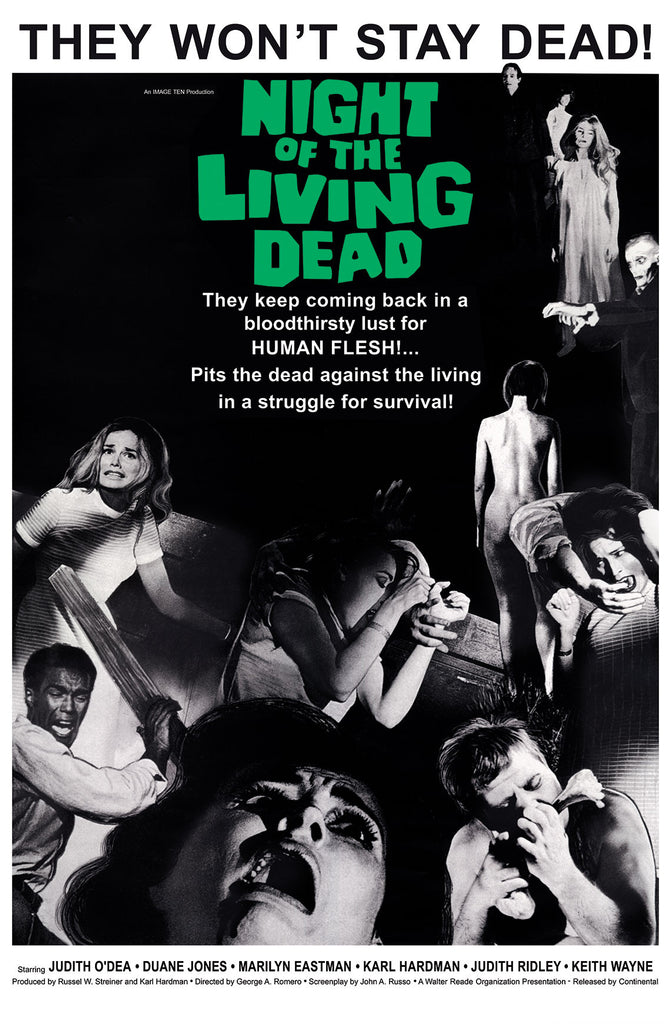 NIGHT OF THE LIVING DEAD Original Movie Poster Art Print